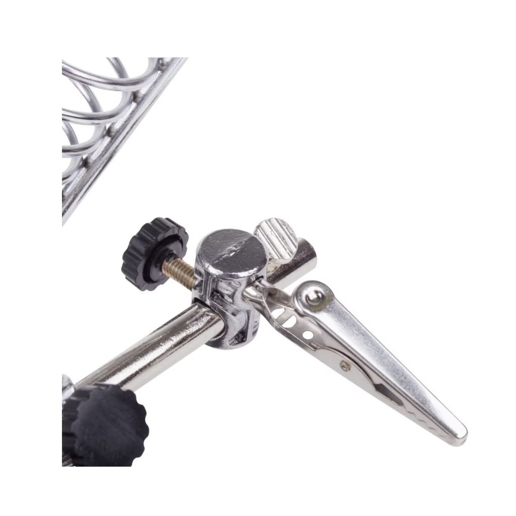 Держатель третья рука Rexant 12-0250, с лупой, увеличение 2.5, LED подсветка, черный 