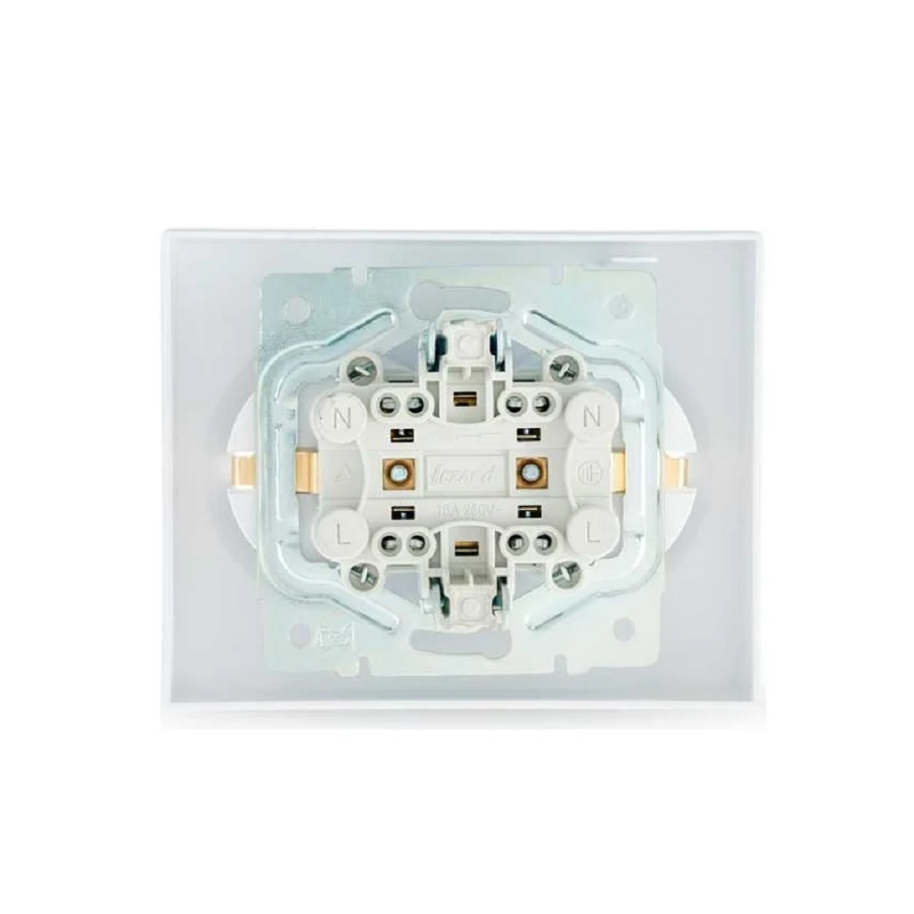 Розетка 2-местная Lezard Vesna 742-0200-127В с заземлением, встраиваемая, белая