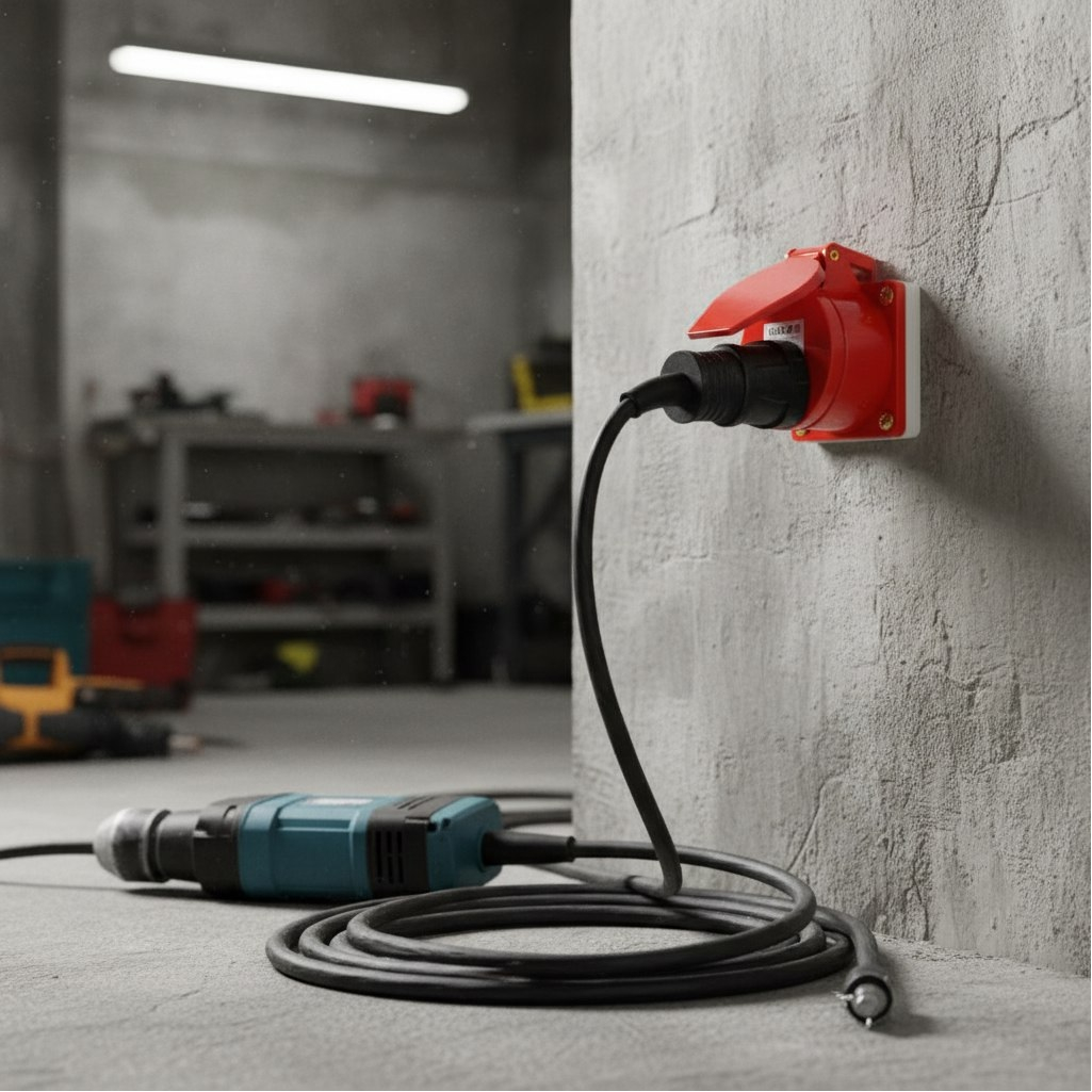 Розетка кабельная КЭАЗ 222756, 124-32А-6h-380AC-3P+PE-IP44, на поверхность, красная