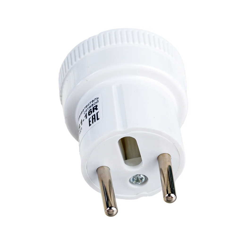 Переходник сетевой Uniel S-ES1-16R без заземления, 16 А, 3.5 кВт