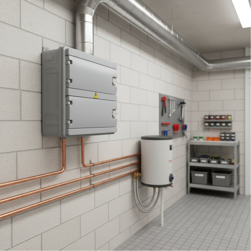 Корпус навесной KRZMI ЩРН-П-24, 24 модуля, глухая дверь, IP65, 124х397х400 мм