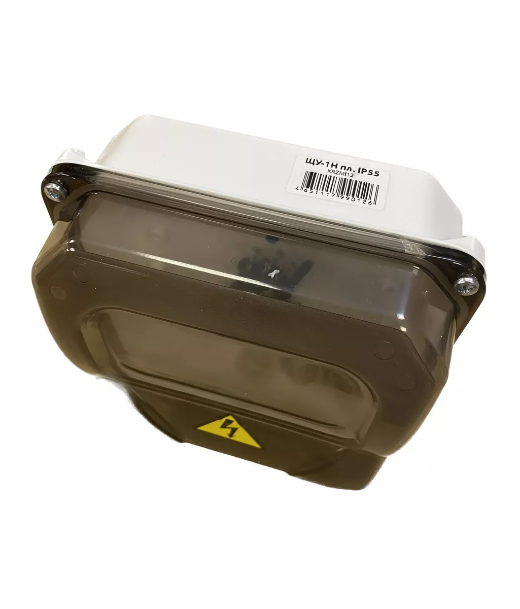 Корпус навесной KRZMI ЩУ-1Н, KRZMI12, IP55, прозрачная дверь, пластиковый, комплект для монтажа 
