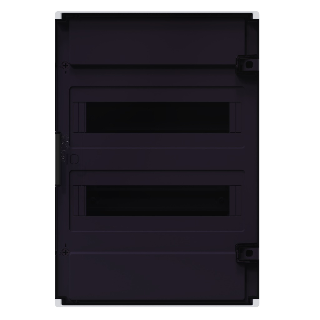 Корпус пластиковый навесной КЭАЗ OptiBox Pro 24-NKR-IP40, 379798, IP40, 24 модуля, прозрачная черная дверца