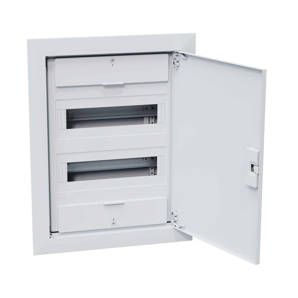 Корпус пластиковый встраиваемый КЭАЗ OptiBox Pro 24-VNR-IP40, 379799, 24 модуля, белая дверь