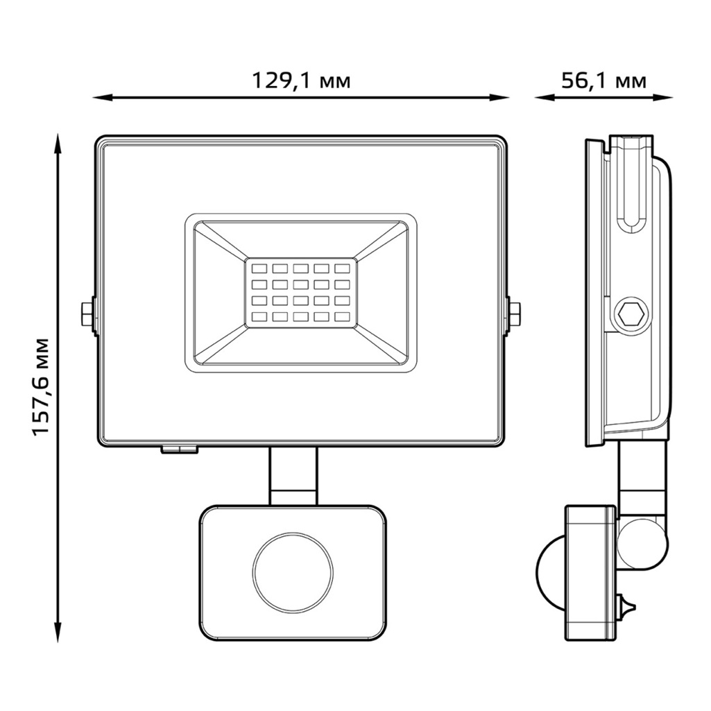 Прожектор светодиодный Gauss 628511330 с датчиком движения, 30 Вт, IP65, 6500K, черный