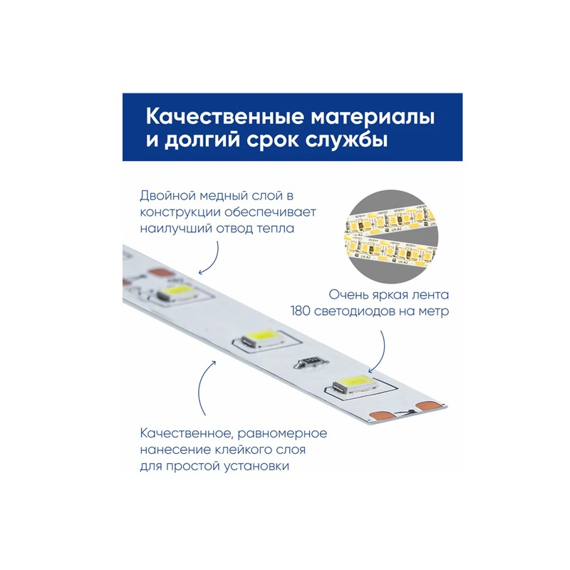 Лента светодиодная Feron LS616 12V 17W/м 3000К 41279