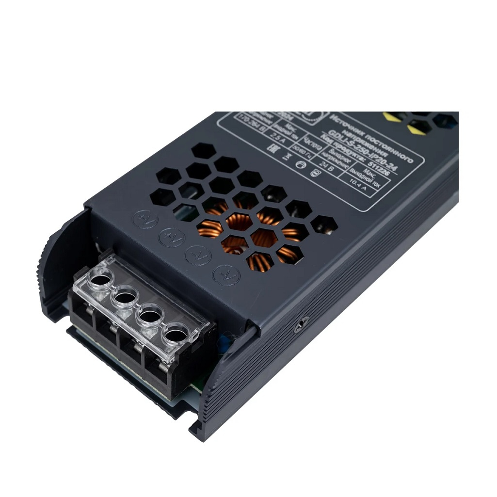 Блок питания для светодиодной ленты General GDLI-S-250W, 24В, 250 Вт, 10.4А, IP20, G511226