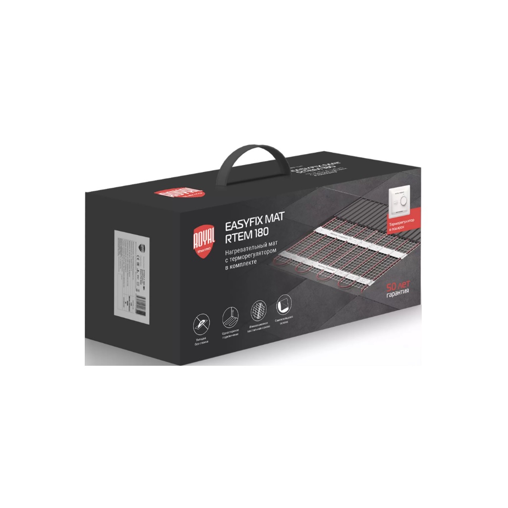 Комплект теплого пола Royal Thermo EasyFix Mat RTEM 2-180-10 с терморегулятором, 1800 Вт, 10 кв.м.