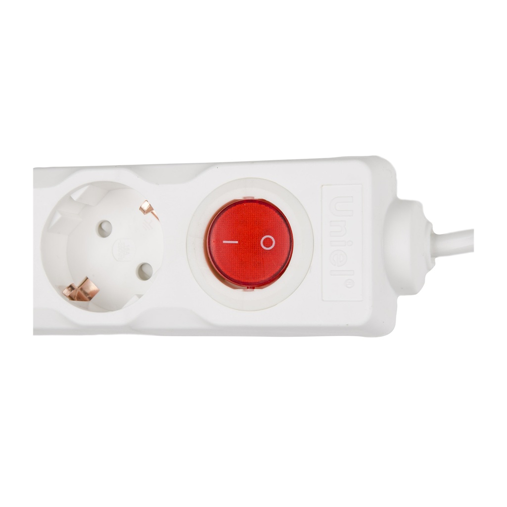 Удлинитель Uniel Standard S-GCD2-3B ПВС, с заземлением, 2 розетки, 3 м, 3.5 кВт