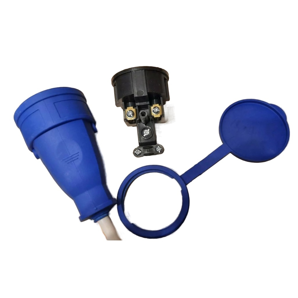 Розетка 1-местная Stekker RST16-21-44 Одри 39196, с заземлением, переносная, с крышкой, каучук, цвет синий  