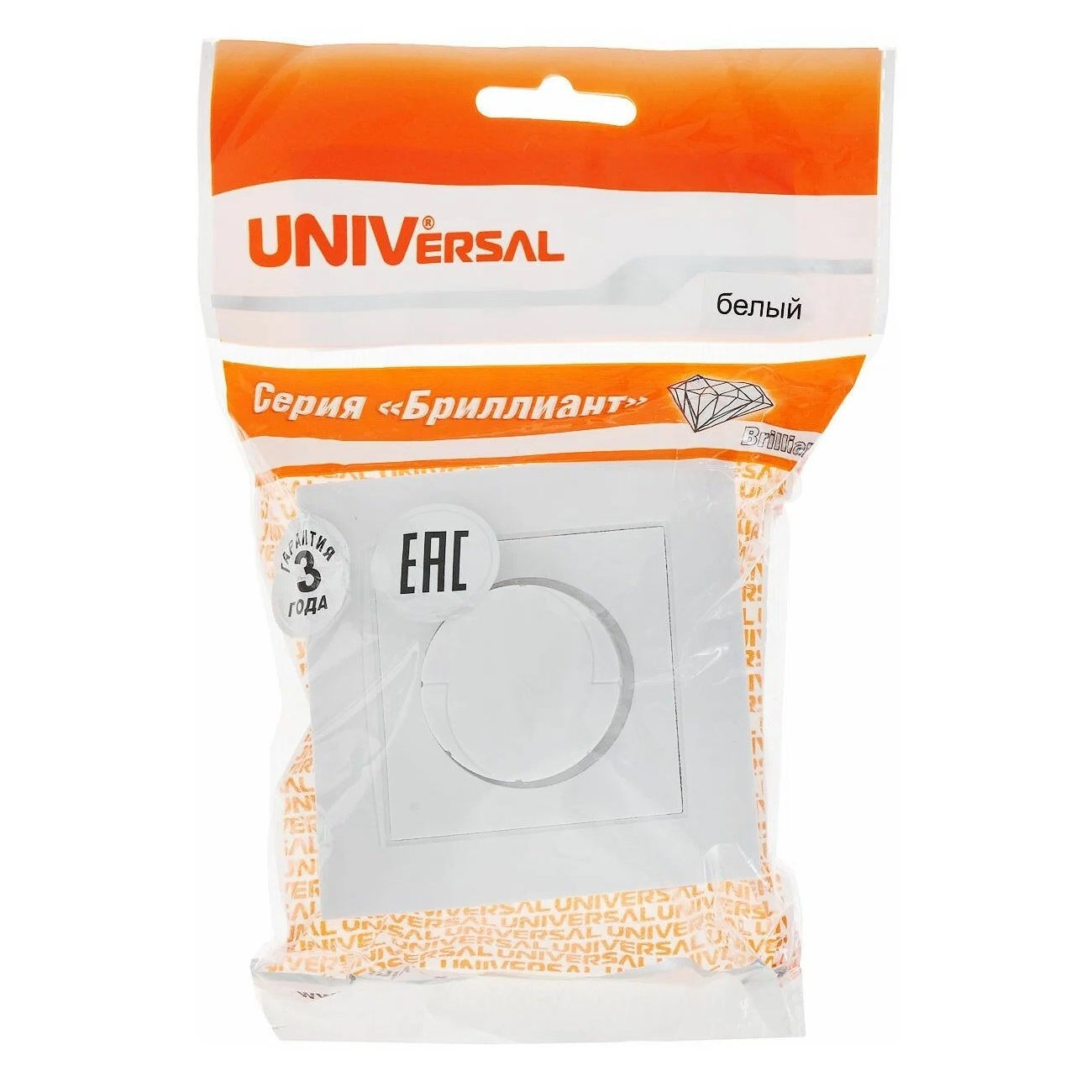 Диммер встраиваемый UNIVersal Бриллиант 7947427, СП, 500 Вт, поворотный, белый