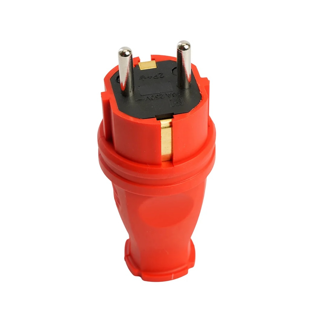 Вилка электрическая Stekker RPG16-21-441 Одри 39160, с заземлением, прямая, каучук, 16А, 250В, IP44, цвет красный  