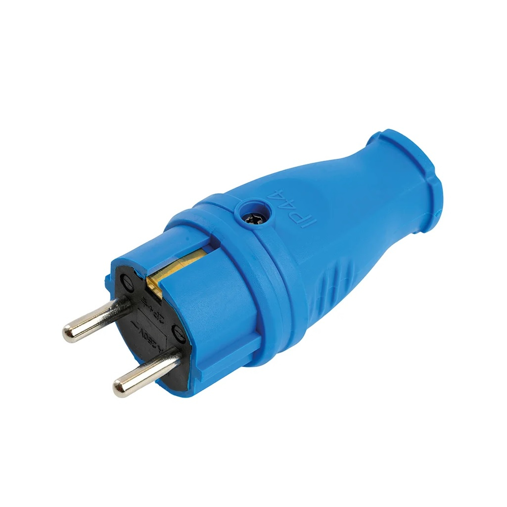 Вилка электрическая Stekker RPG16-21-441 Одри 39161, с заземлением, прямая, каучук, 16A, 250В, IP44, цвет синий