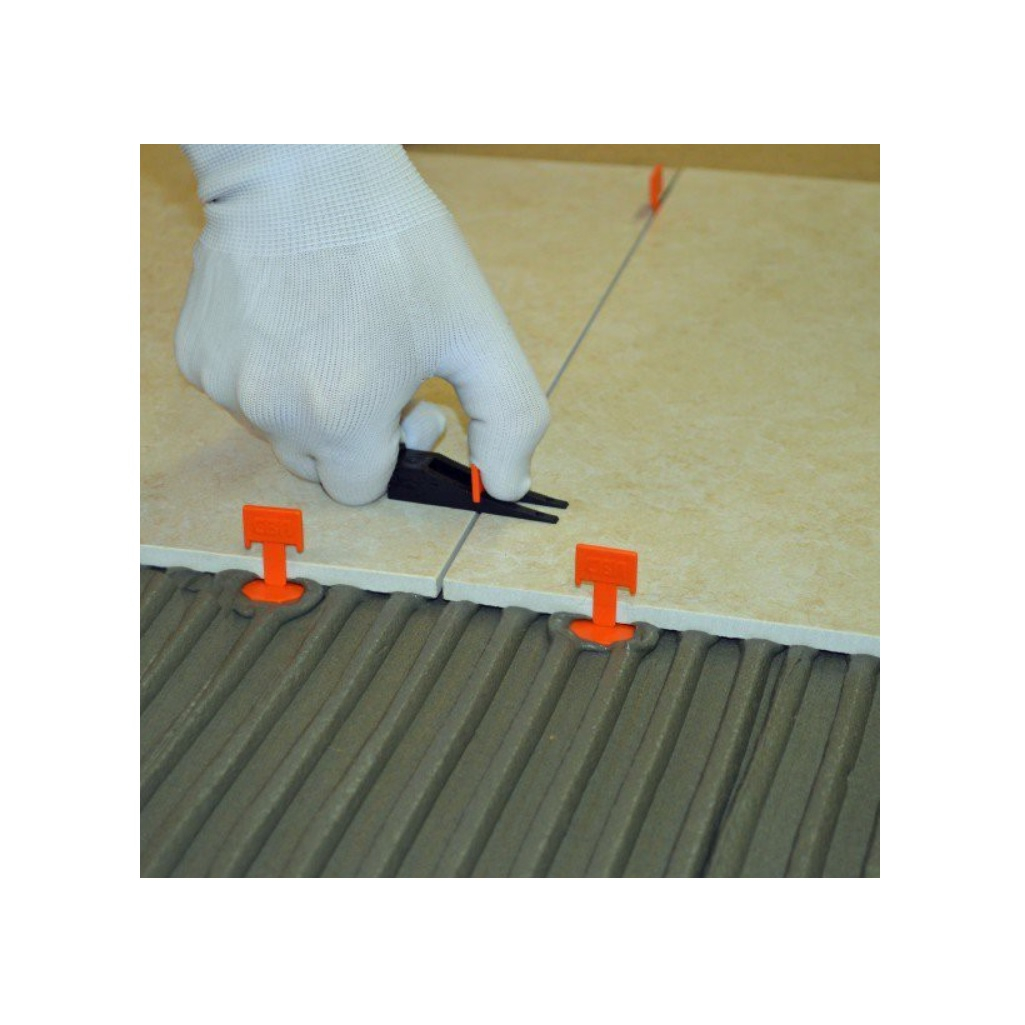 Система выравнивания плитки Зажим Decor Флажок 339-1050, шов 1.4 мм, в упаковке 50 штук