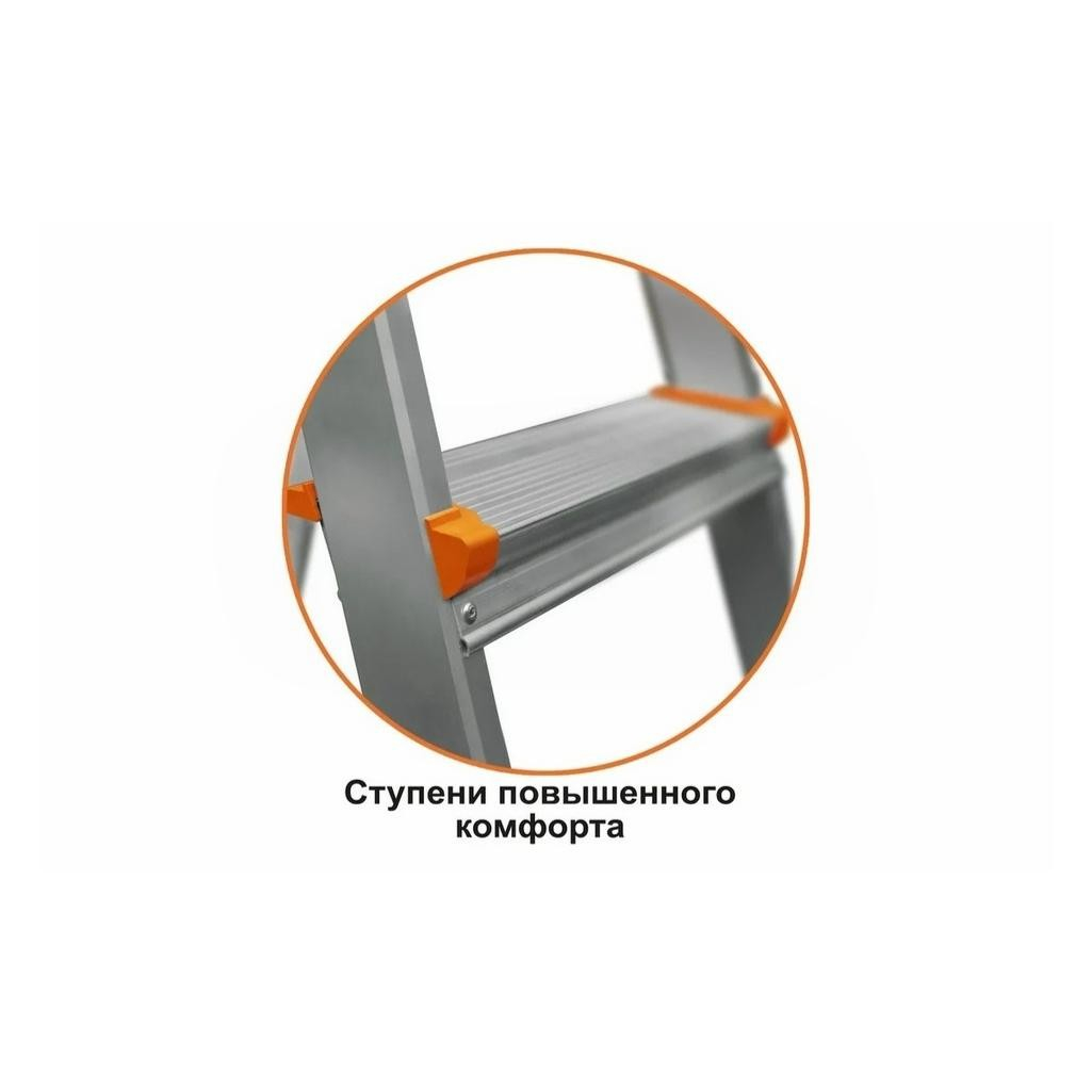 Лестница-стремянка Эйфель Мечта 106, 6 ступеней, 1 секция, алюминиевая, нагрузка до 150 кг