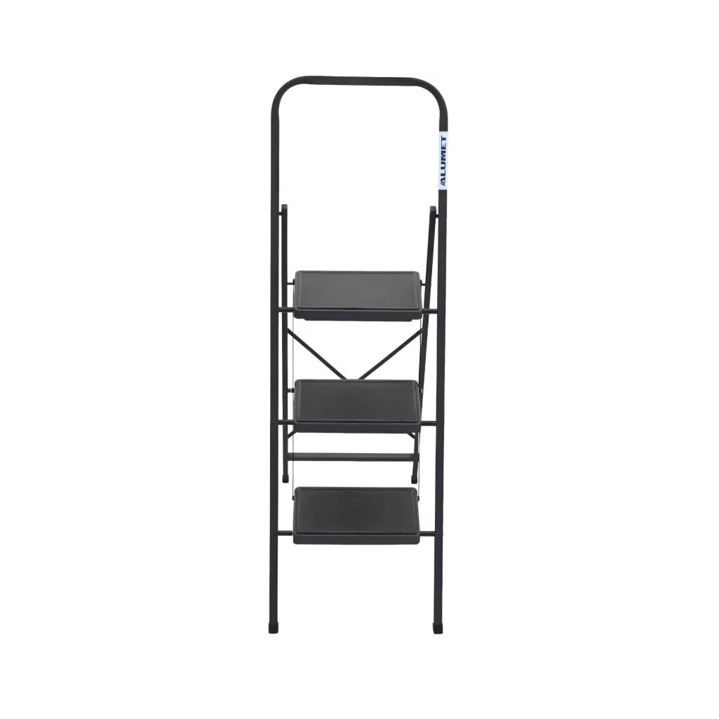 Лестница-стремянка c широкими ступенями Алюмет MK803C, 3 ступени, 1 секция, стальная, нагрузка до 150 кг