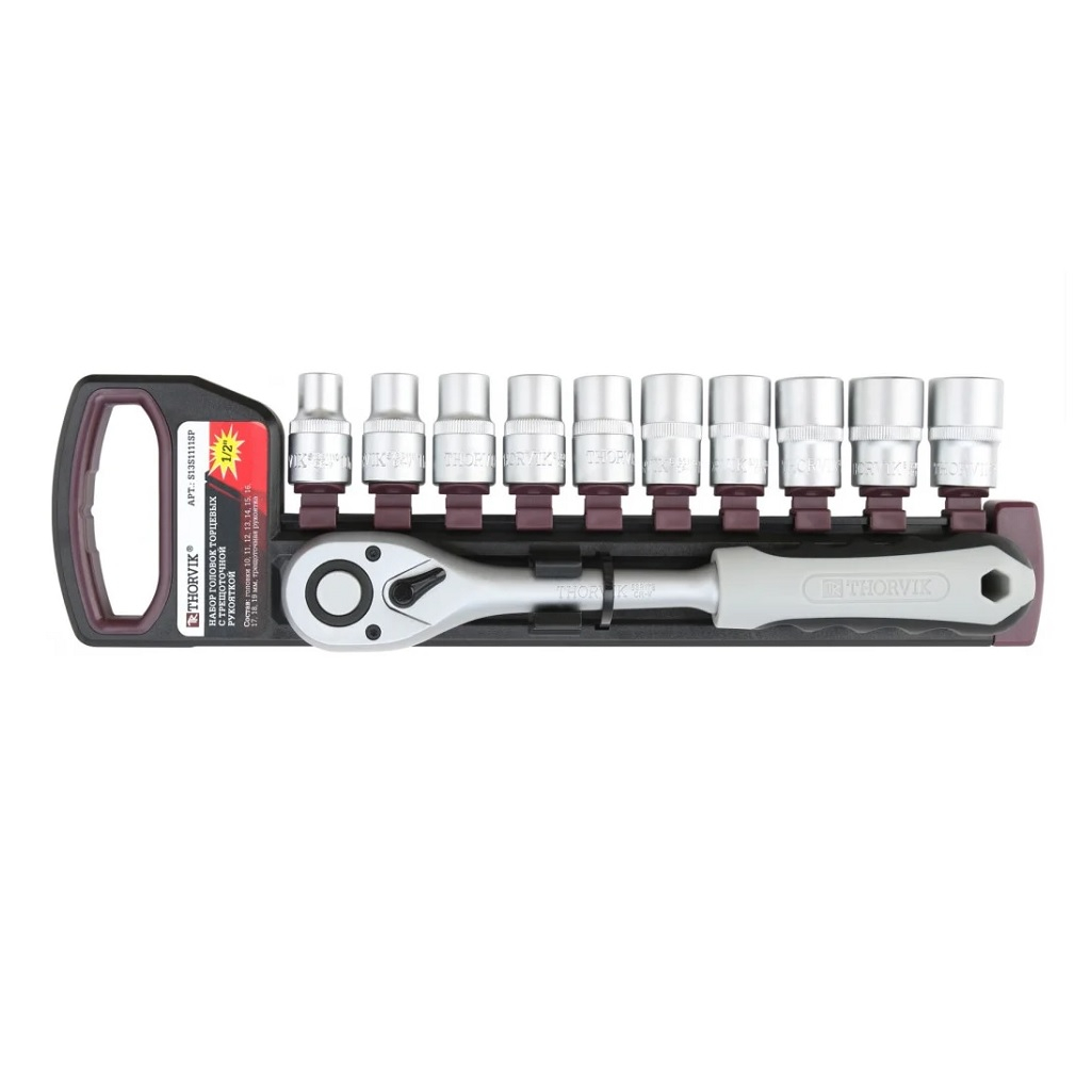 Набор головок Thorvik S13S1111SP, универсальный, 10-19 мм, 11 предметов