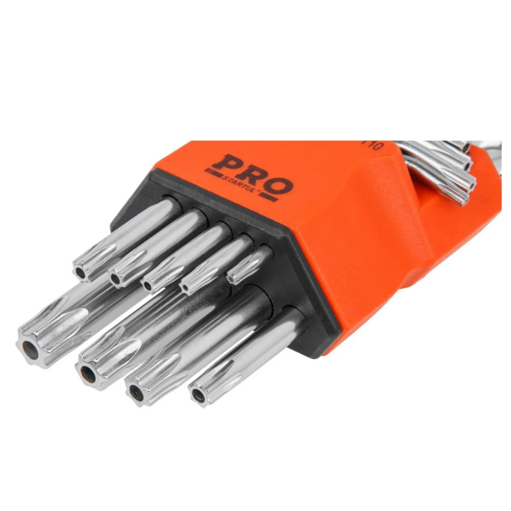 Набор ключей Startul Pro-87209 Torx, короткие, хромоникелевое покрытие, в упаковке 9 штук