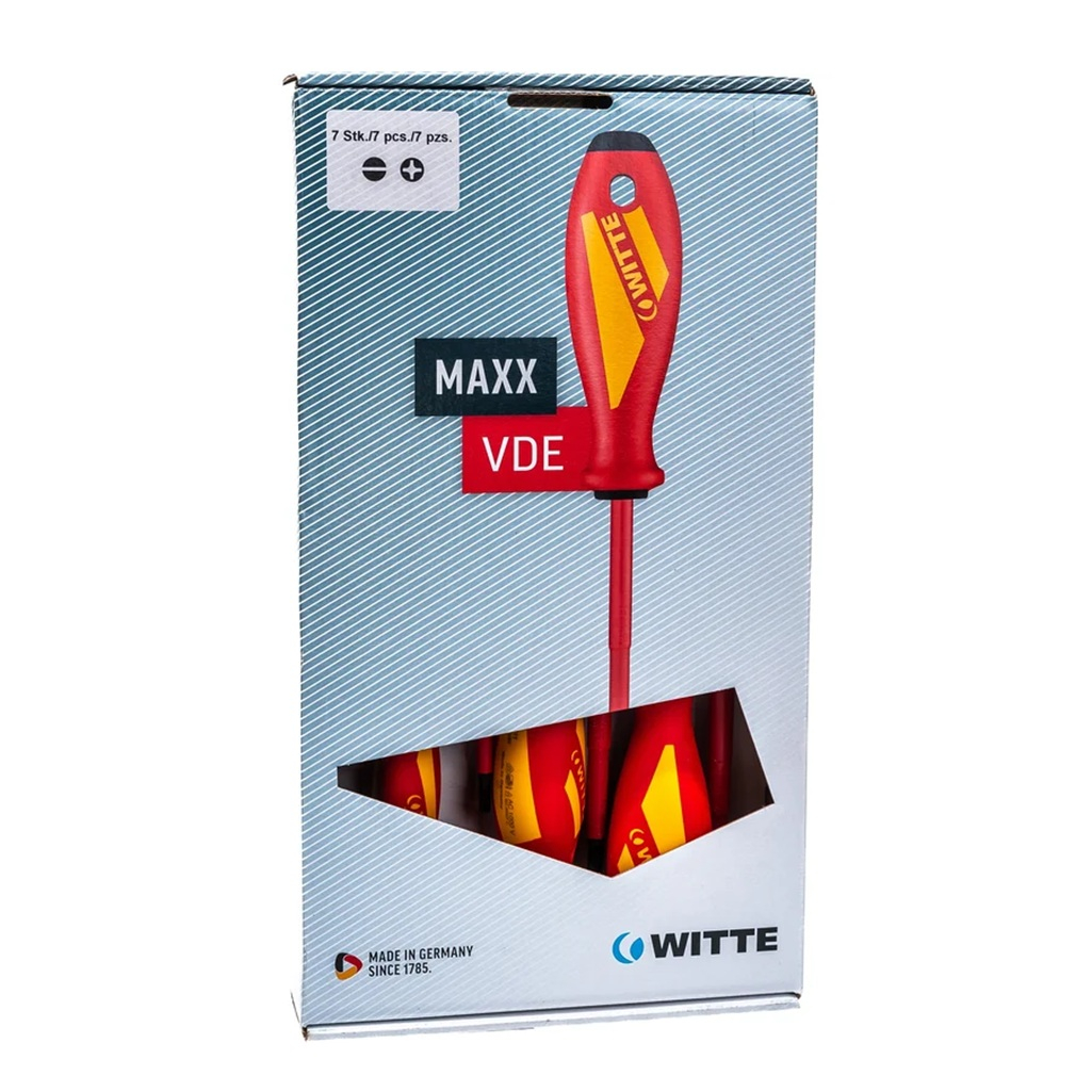 Набор отверток WITTE MAX VDE 653747216 диэлектрические, до 1000 В, 7 предметов