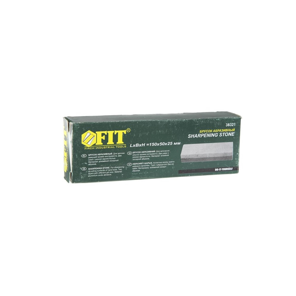 Брусок абразивный FIT 38321, 25х50х150 мм, прямоугольный, двухсторонний, Р120, Р240, оксид алюминия