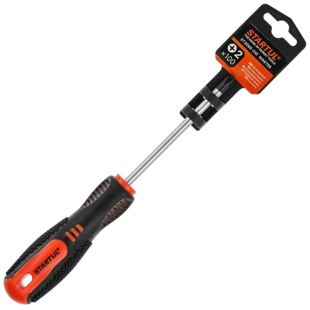 Отвертка крестовая Startul Master ST3090-210, PH2х100 мм, двухкомпонентная рукоятка