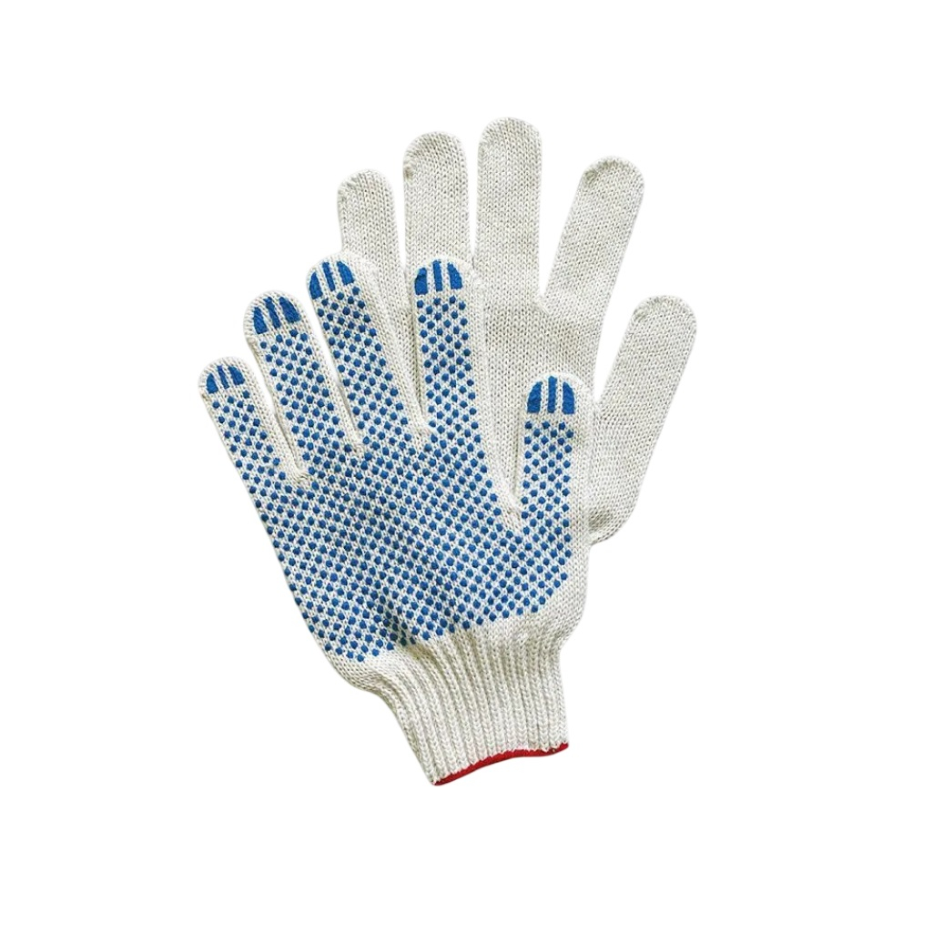 Перчатки х/б, ПВХ покрытие, волна, 7.5 класс вязки, в ассортименте