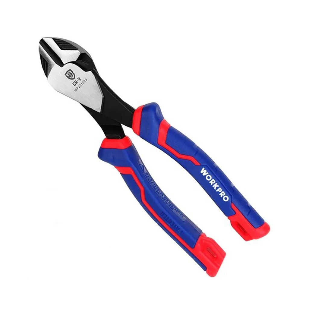 Бокорезы усиленные Workpro WP231023, двухкомпонентные рукоятки, сталь, 180 мм