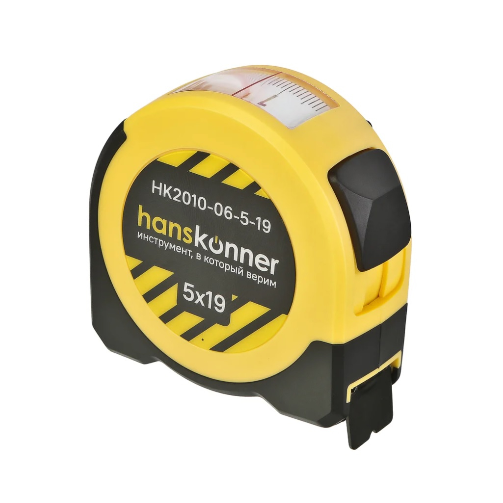 Рулетка Hanskonner HK2010-06-5-19, клипса для крепления, 5 м х 19 мм