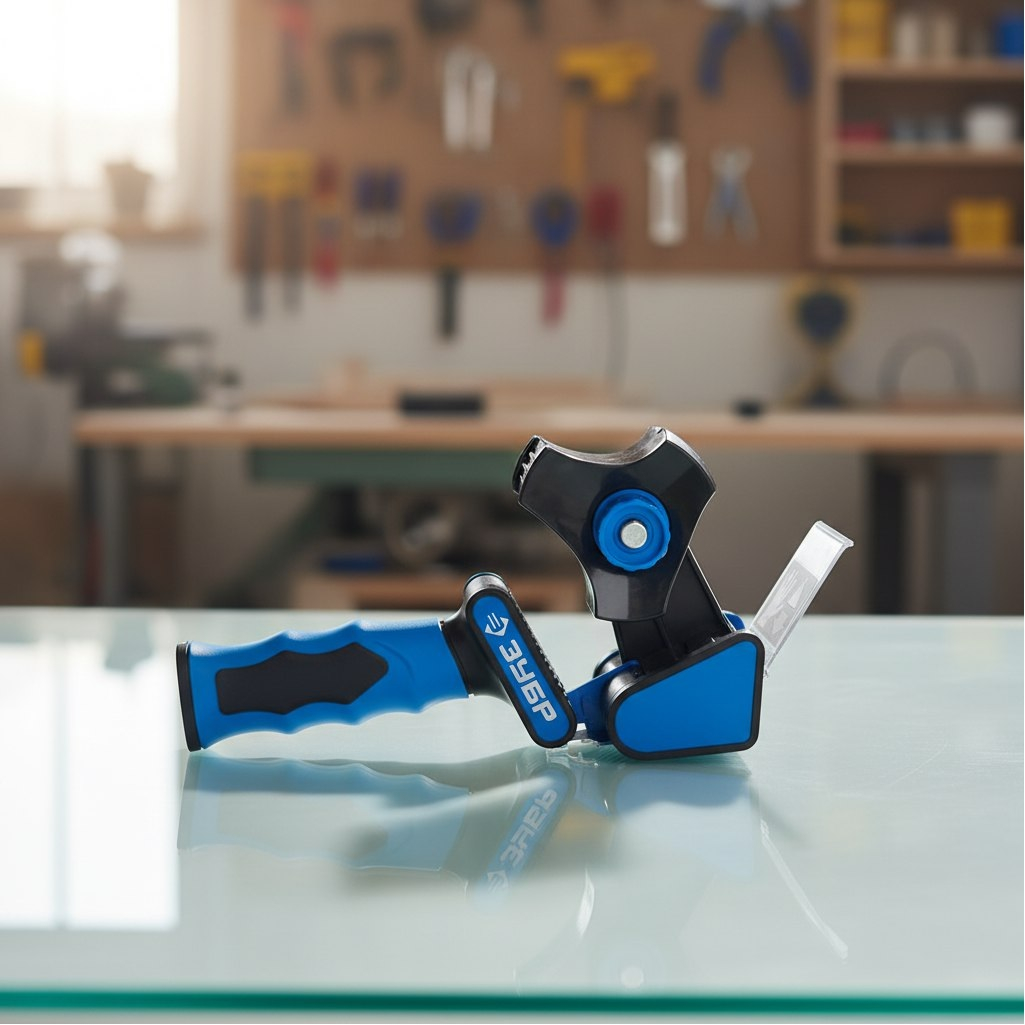 Диспенсер Зубр 12015 для клеящих лент, двухкомпонентная рукоятка, ширина 50 мм