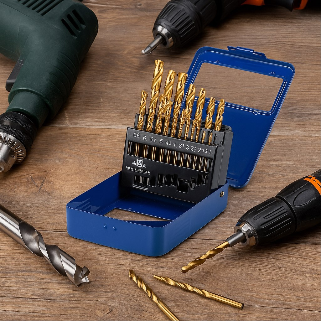 Набор сверл по металлу Mos 35744М, HSS, металлический бокс, в упаковке 19 штук