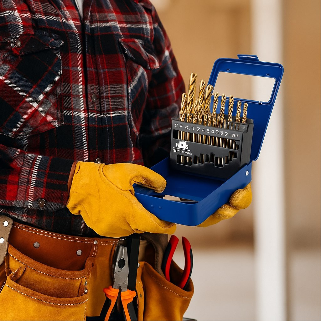 Набор сверл по металлу Mos 35744М, HSS, металлический бокс, в упаковке 19 штук