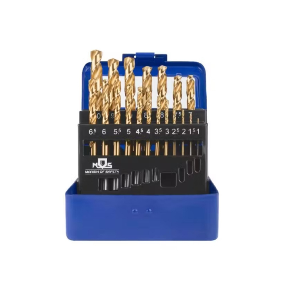 Набор сверл по металлу Mos 35744М, HSS, металлический бокс, в упаковке 19 штук