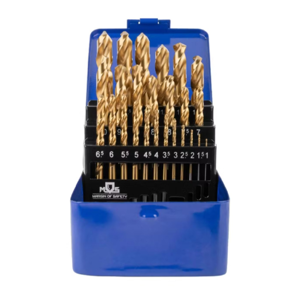 Набор сверл по металлу Mos 35745М, HSS, металлический бокс, в упаковке 25 штук