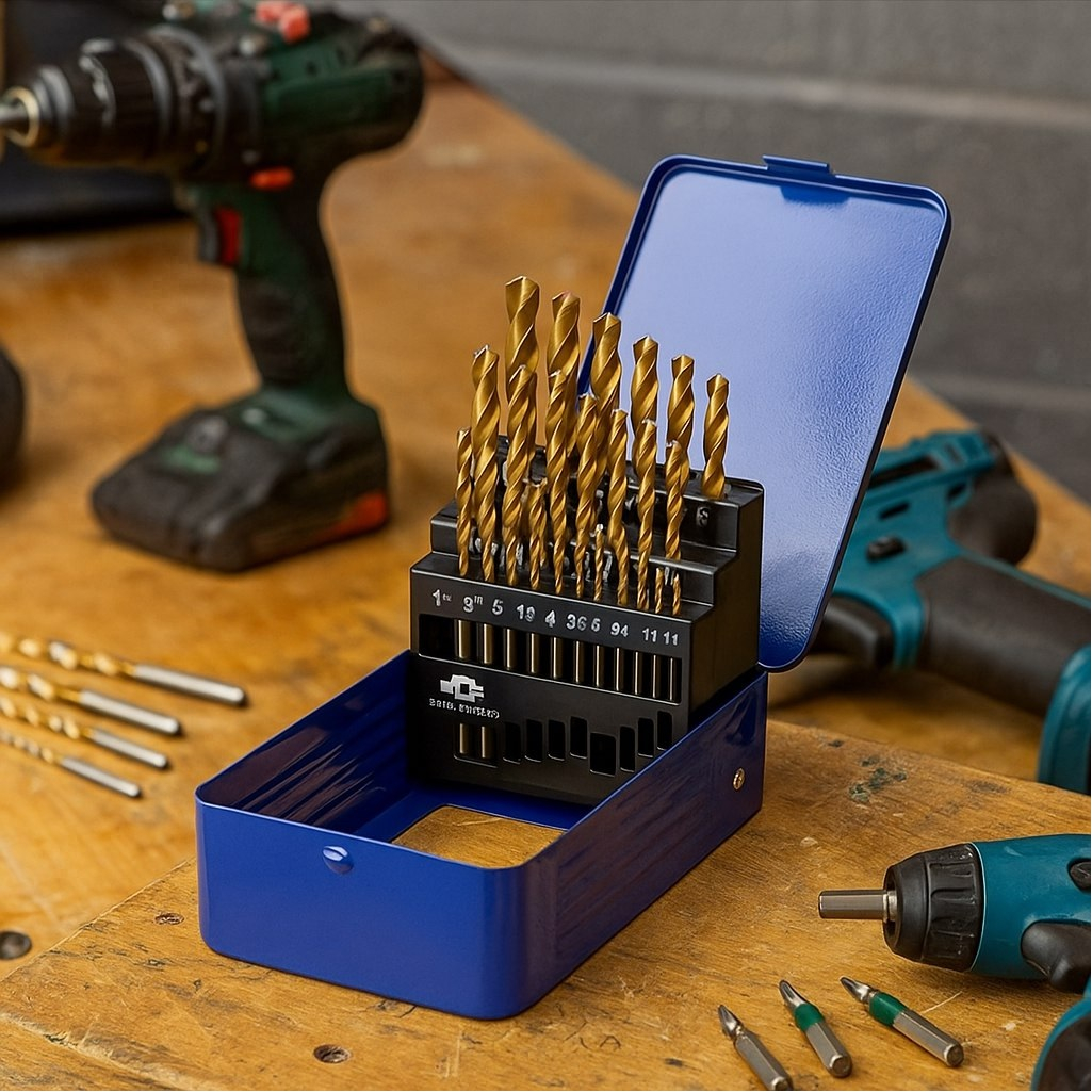 Набор сверл по металлу Mos 35745М, HSS, металлический бокс, в упаковке 25 штук