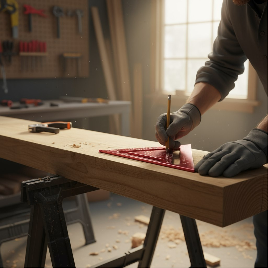 Угольник Свенсона Skrab 40334, метрический, столярный, дюймовая шкала, 175 мм