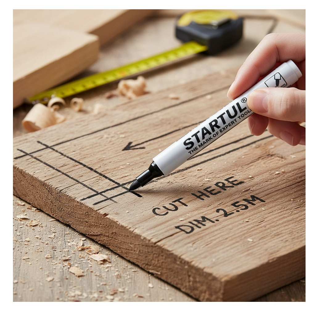 Маркер промышленный Startul The mark of expert tools, ST4340-01, фетровый, черный