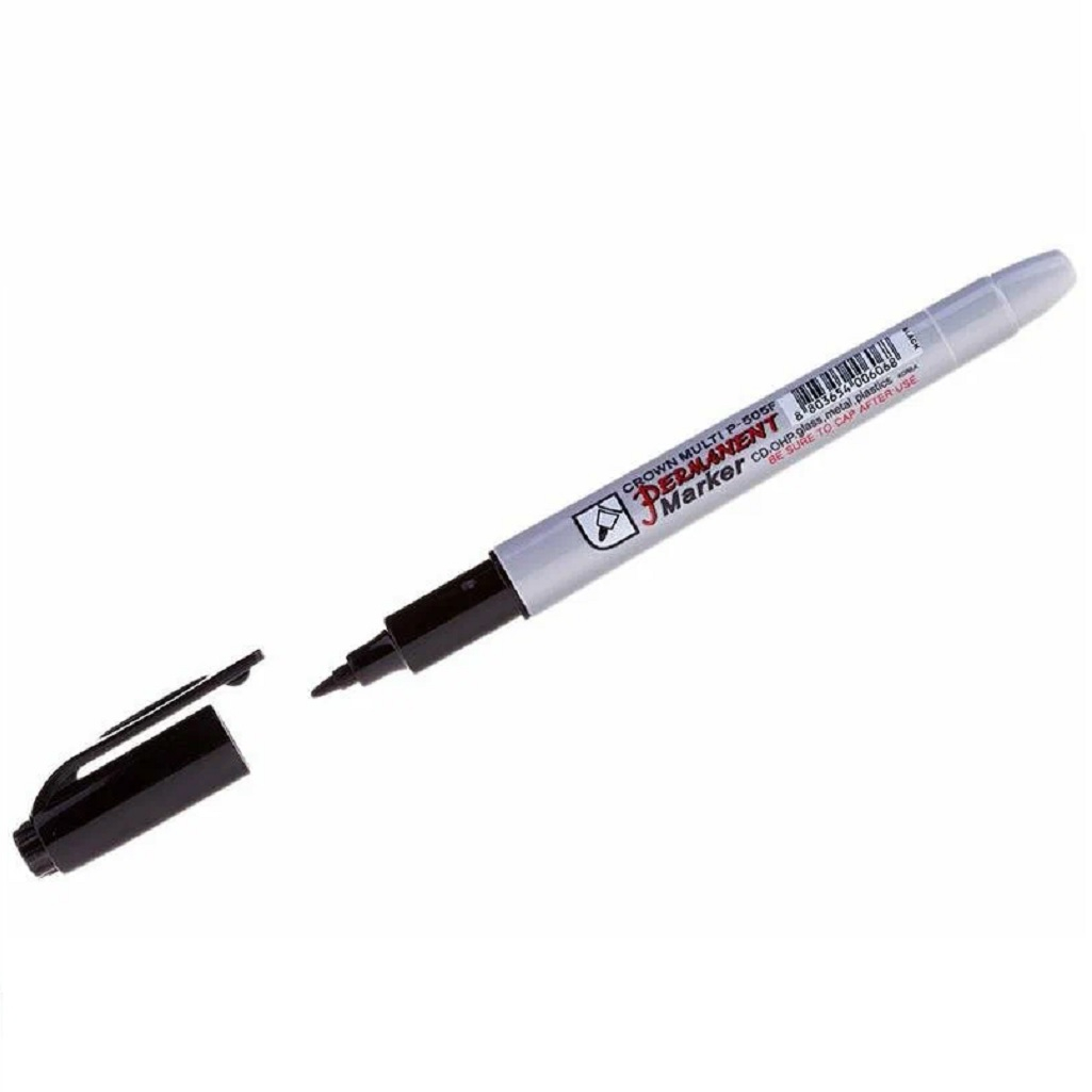 Маркер промышленный Crown Multi Marker Super Slim P-505F, перманентный, черный