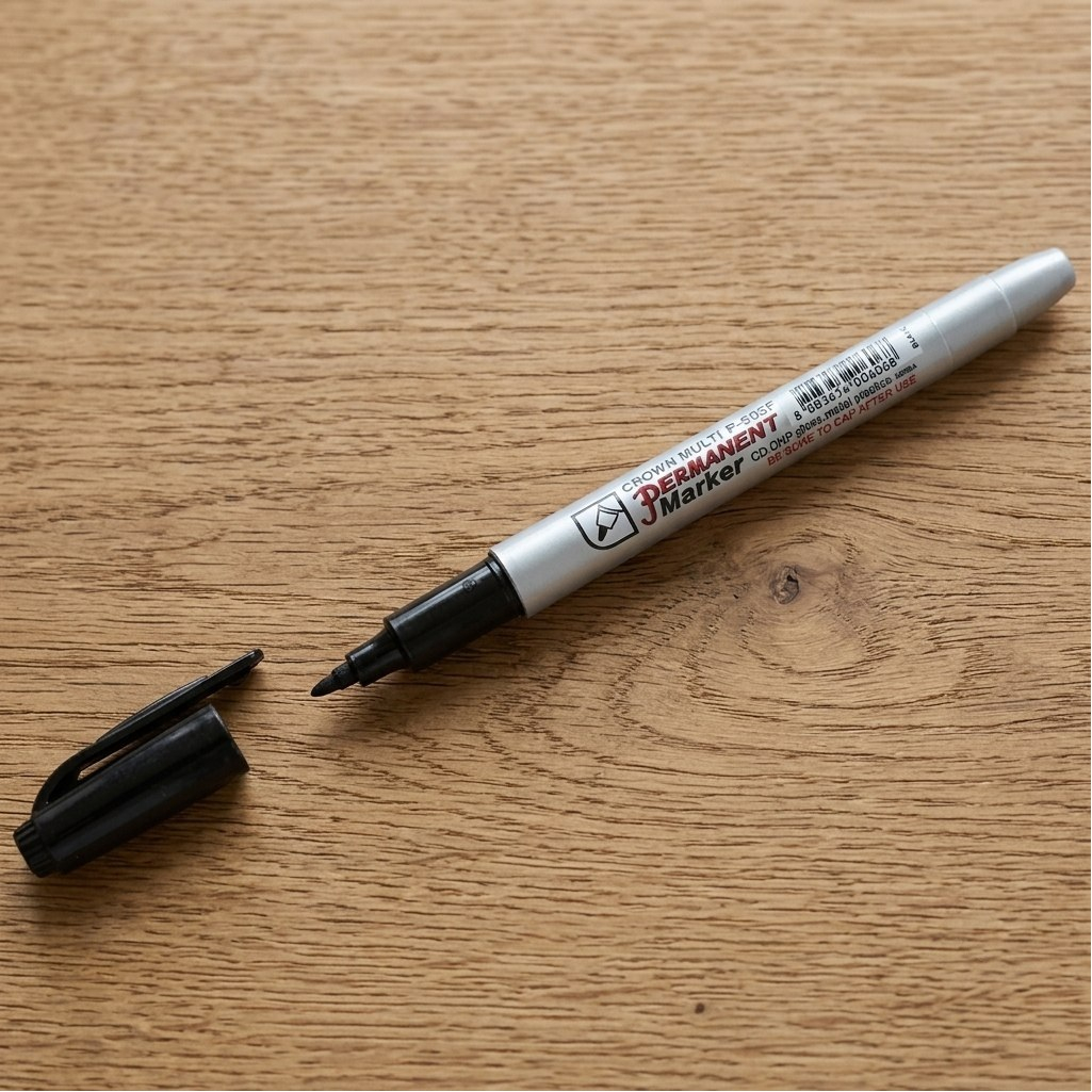 Маркер промышленный Crown Multi Marker Super Slim P-505F, перманентный, черный