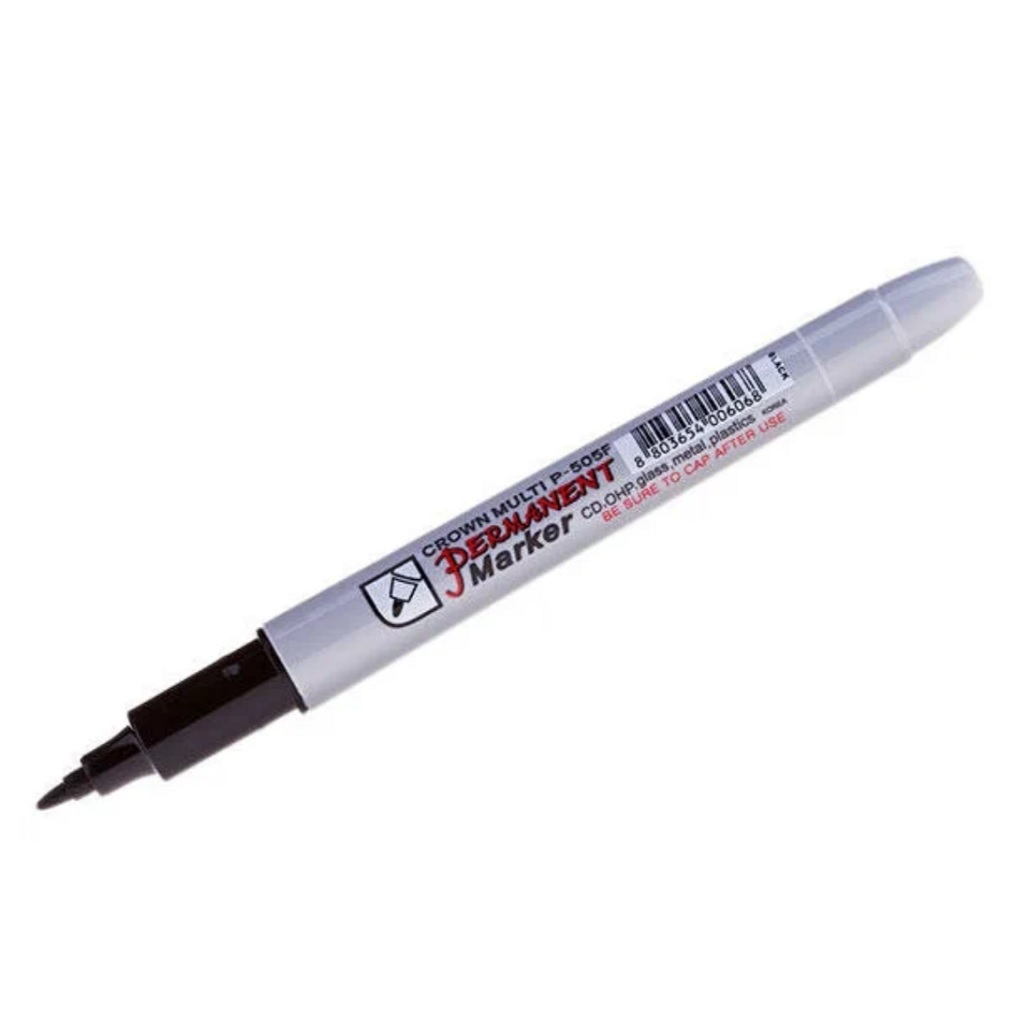 Маркер промышленный Crown Multi Marker Super Slim P-505F, перманентный, черный