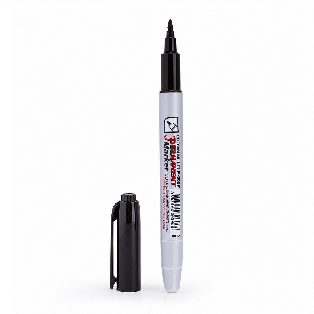 Маркер промышленный Crown Multi Marker Super Slim P-505F, перманентный, черный