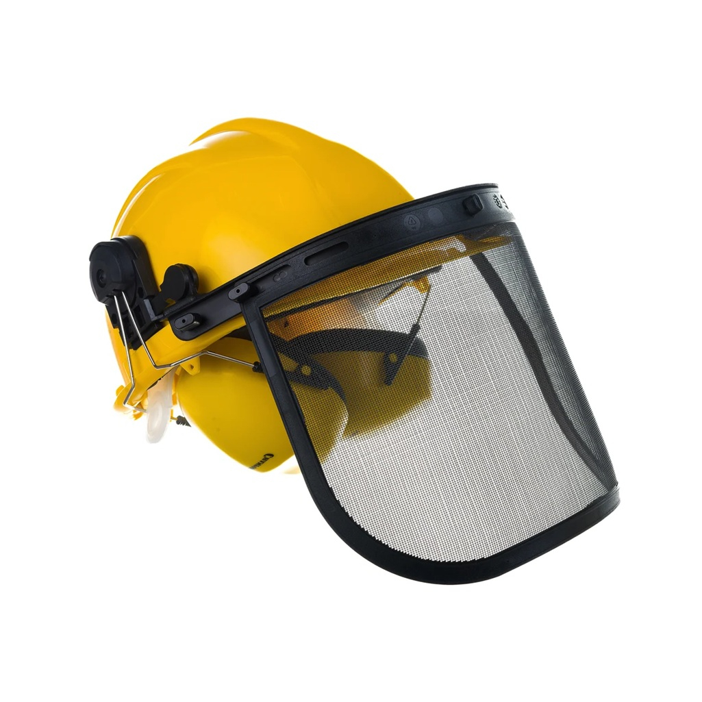 Шлем защитный комбинированный Champion C1001 с наушниками, пластик, желтый