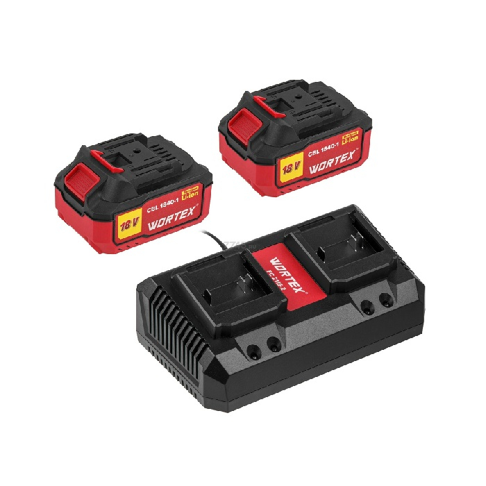 Набор WORTEX 2 аккумулятора*4,0Ah+з.у 2*2А