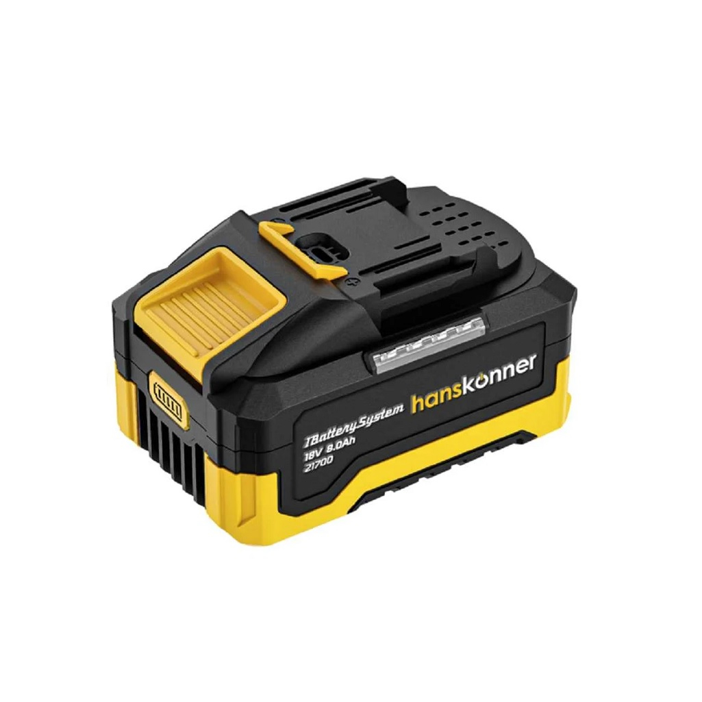 Аккумулятор Hanskonner HBP2008HP, 1BatterySystem, 18В, 8.0Ah, Li-Ion, слайдер, индикатор заряда, USB-разъем