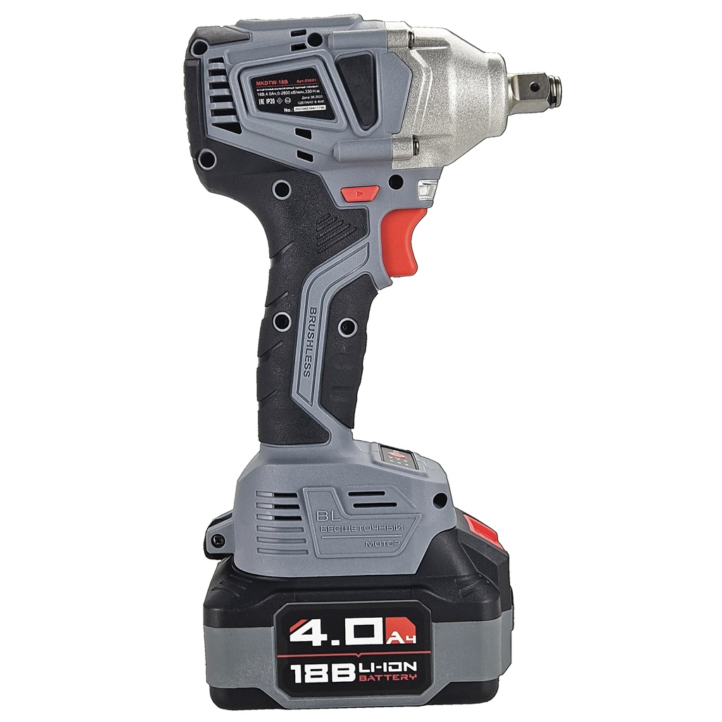 Гайковерт аккумуляторный Profipower MKDTW-18B, 18 В, 330 Нм, 2 акк. х 4.0Ah+з.у.