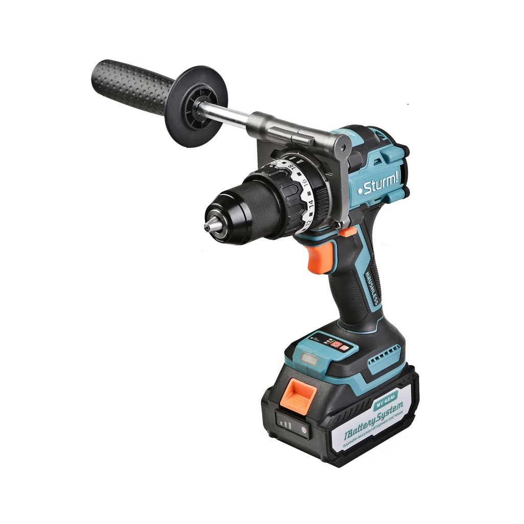 Дрель-шуруповерт аккумуляторная ударная Sturm CD1655BLI, 18 В, 130 Hм, 1 акк. х 4.0 Ah+з.у