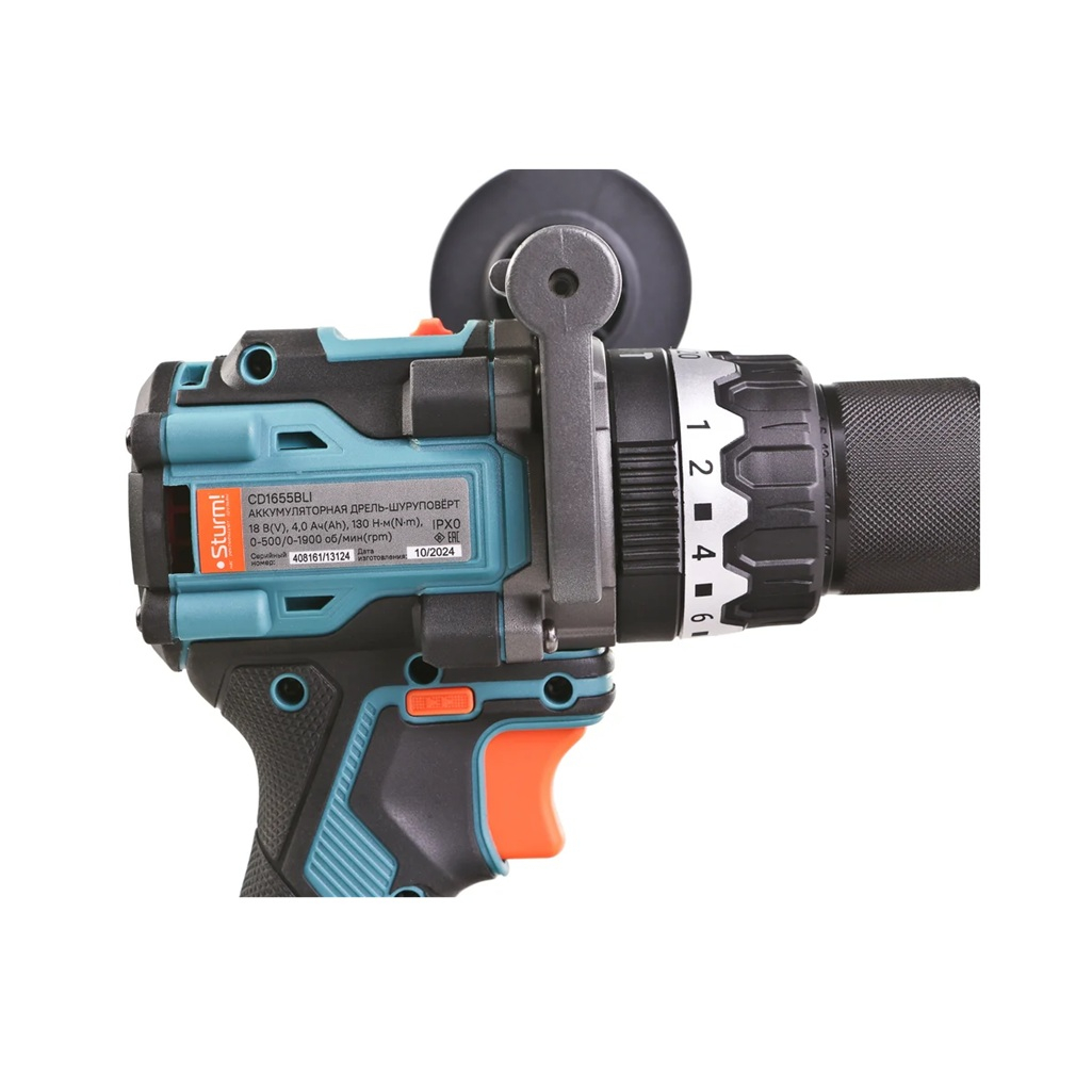 Дрель-шуруповерт аккумуляторная ударная Sturm CD1655BLI, 18 В, 130 Hм, 1 акк. х 4.0 Ah+з.у
