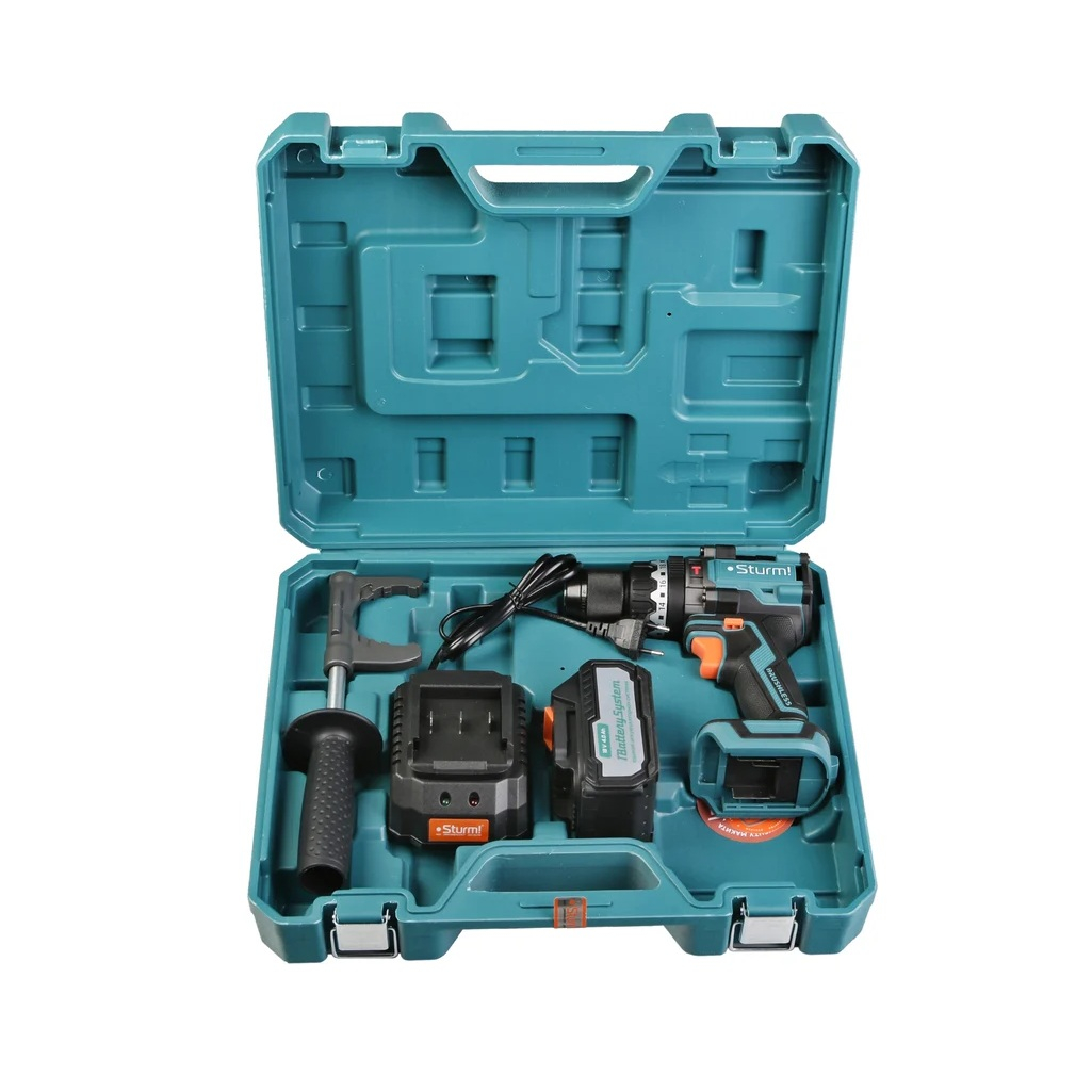 Дрель-шуруповерт аккумуляторная ударная Sturm CD1655BLI, 18 В, 130 Hм, 1 акк. х 4.0 Ah+з.у