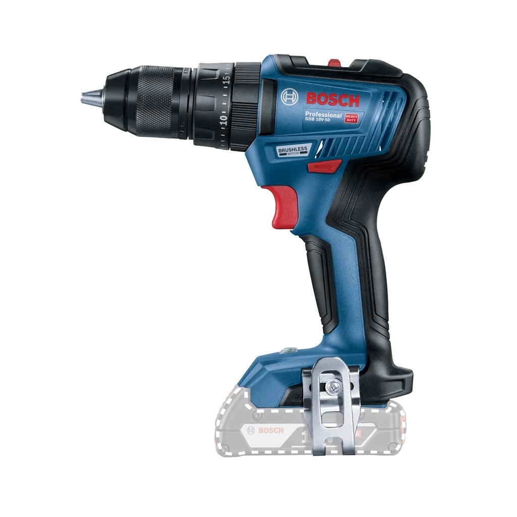 Дрель-шуруповерт аккумуляторная ударная Bosch GSB 18V-50, 18 В, 2 акк. х 2 Ah+з.у.