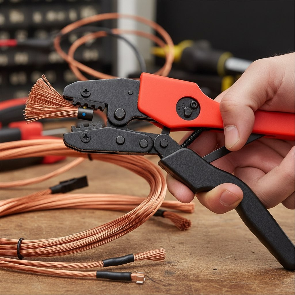 Пресс-клещи КВТ СТК+8 83347, с набором номерных матриц, автоклеммы, в сумке