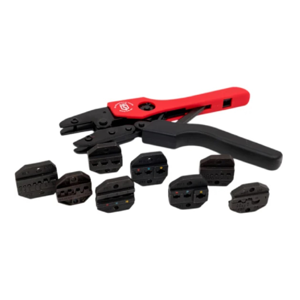 Пресс-клещи КВТ СТК+8 83347, с набором номерных матриц, автоклеммы, в сумке